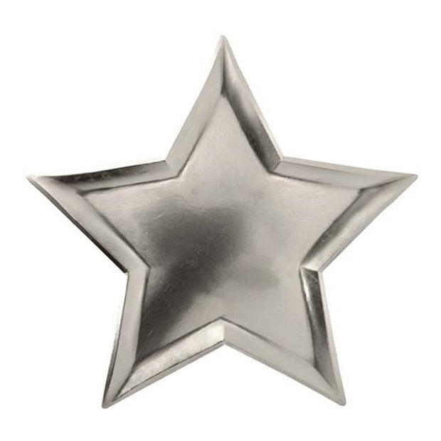 Silver Star Foil Plates
