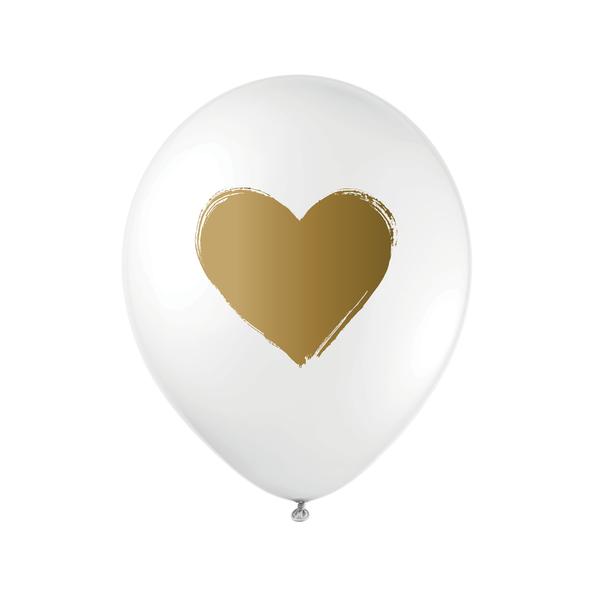 12" White Gold Heart
