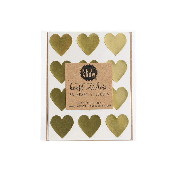 Metallic Gold Heart Stickers