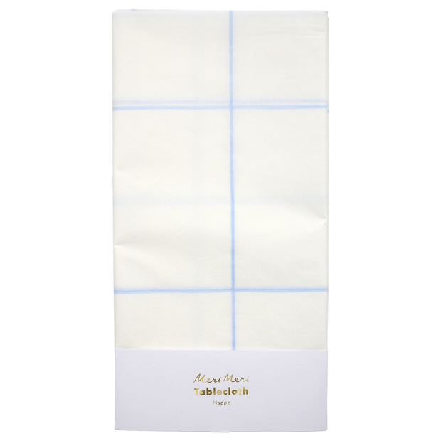 Blue Grid Paper Table Cover