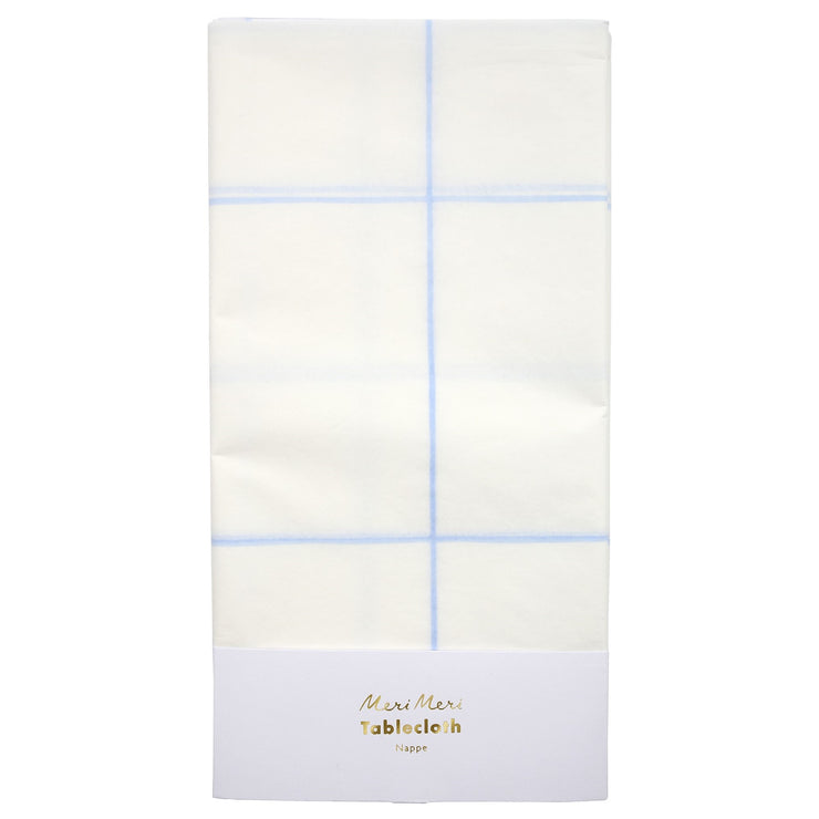 Blue Grid Paper Table Cover