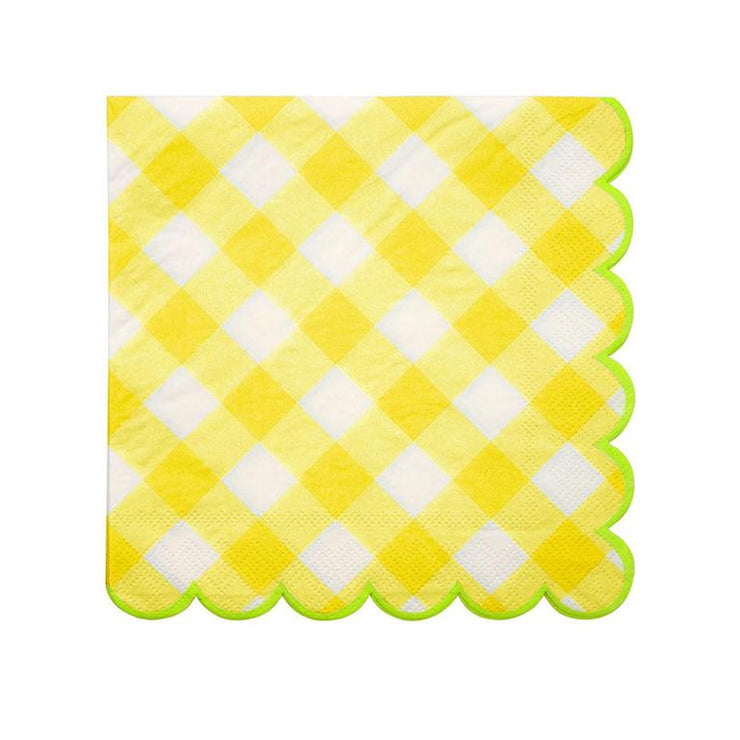 Yellow Gingham Lunch Napkins