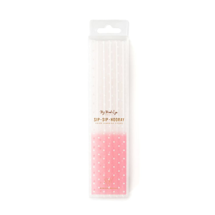 Pink Colour Changing Straws