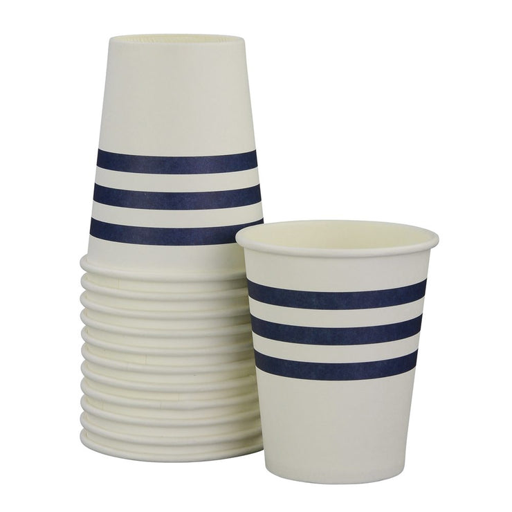 Navy Stripe Paper Cups